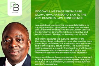 Aare Olumuyiwa Akinboro, SAN, Inspires a Bold Legal Renaissance at 2025 Business Law Conference