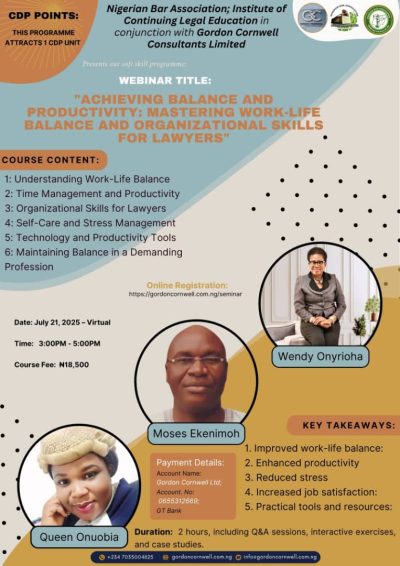 NBA-ICLE Partner to Host Virtual Training on Work-Life Balance
