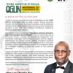 EGBE AMOFIN O’ODUA NATIONAL CONFERENCE: OKEY OHAGBA SENDS FELICITATIONS, ADVOCATES MORE COLLECTIVE ACTION FOR REGIONAL STABILITY AND NATIONAL SECURITY