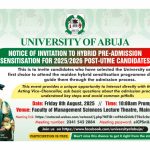 University of Abuja Hosts Maiden Hybrid Sensitisation Programme for Admission Seekers
