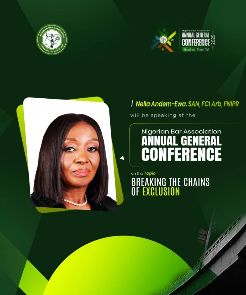 Nella Andem-Ewa, SAN to Address NBA-AGC 2025 on ‘Breaking the Chains of Exclusion’