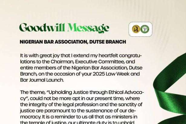Afamefuna O. Okeke Congratulates NBA Dutse Branch on 2025 Law Week.