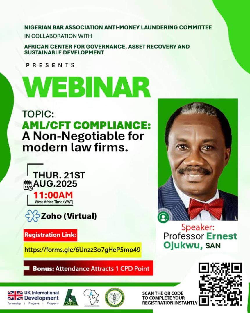 NBA Anti-Money Laundering Committee to Host Webinar on Compliance for Law Firms