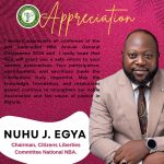 NBA Citizens Liberties Committee Chair Hails Successful AGC 2025, Prays Safe Return for Delegates