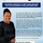 GOODWILL MESSAGE FROM PFD TO NBA ONDO BRANCH ON THE OCASSION OF HER LAW WEEK 2025