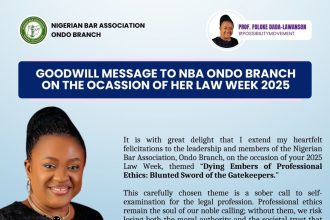 GOODWILL MESSAGE FROM PFD TO NBA ONDO BRANCH ON THE OCASSION OF HER LAW WEEK 2025