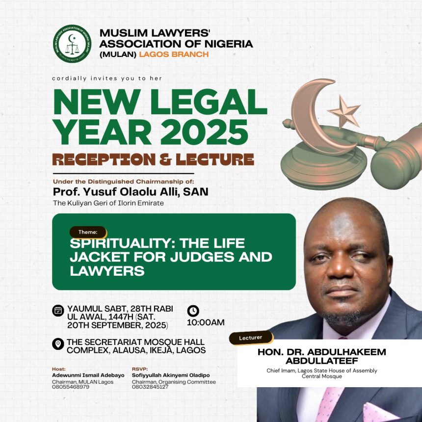 Bart Okoye Aniche Hails MULAN Lagos at 2025 New Legal Year Reception and Lecture