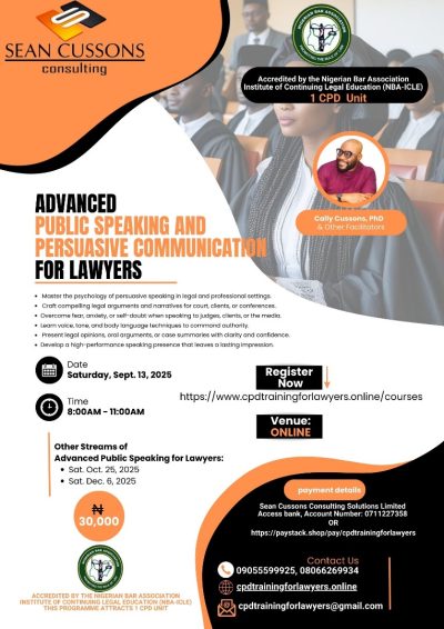 NBA-ICLE Endorses Advanced Public Speaking & Persuasive Communication Training for Lawyers