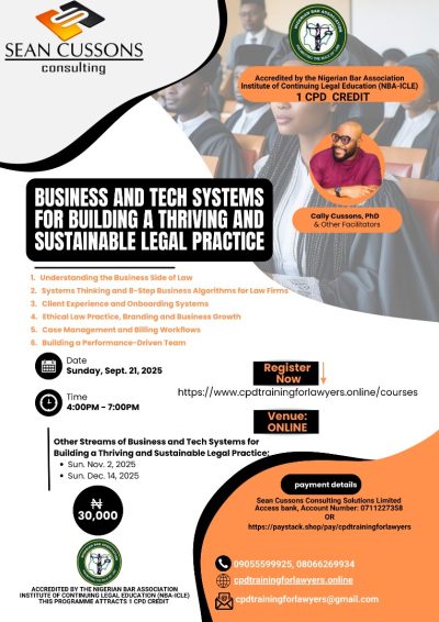 Lawyers Set to Benefit from CPD-Certified Training on Business & Tech Systems for Legal Practice