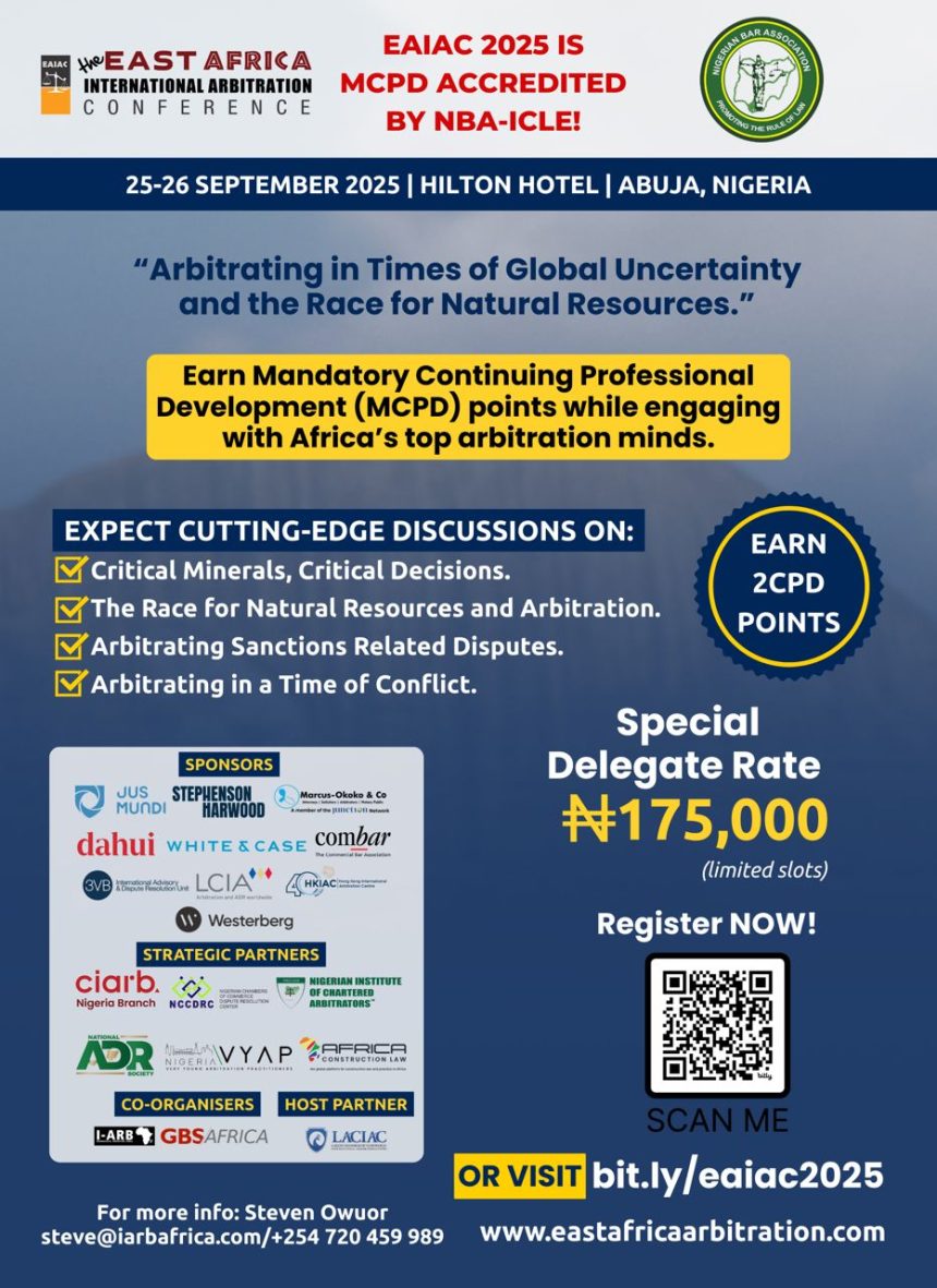 NBA–ICLE Partners with EAIAC 2025: Nigerian Lawyers to Earn 2 CPD Points