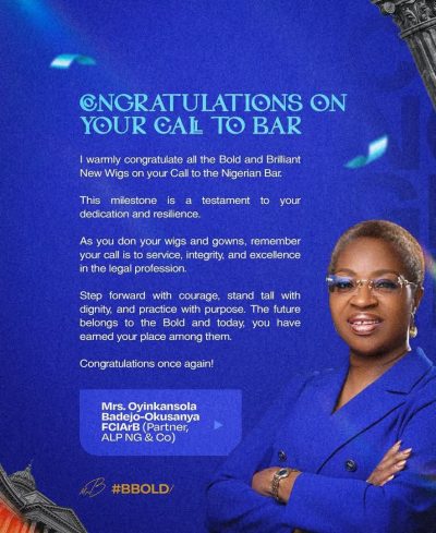 Oyinkansola Badejo-Okusanya Urges New Wigs to Lead with Courage and Purpose