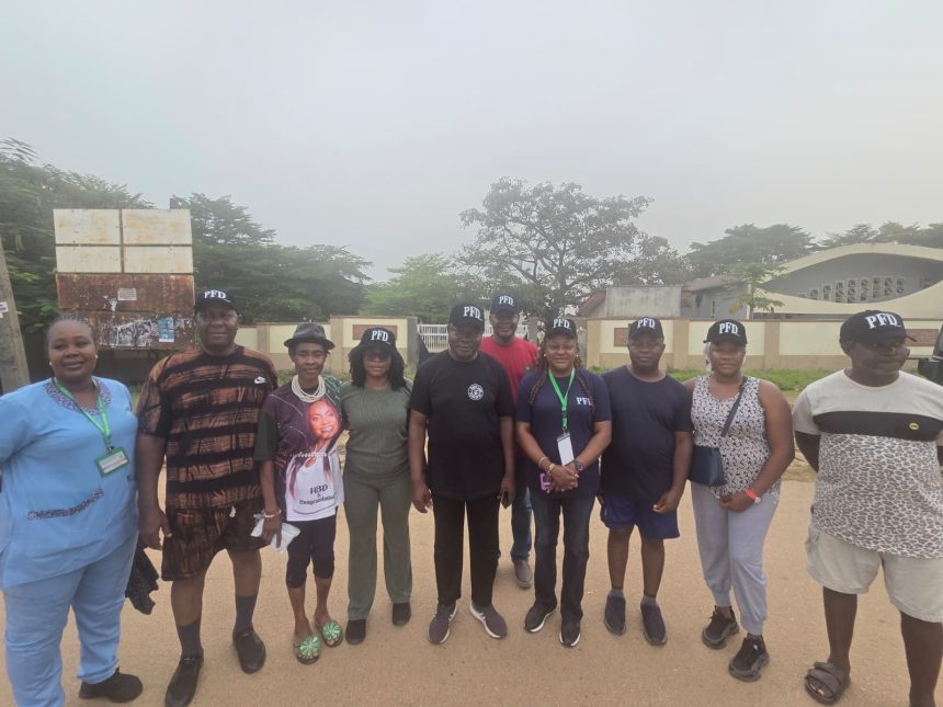 Professor Foluke Dada-Lawanson, who joined colleagues and friends in the early morning walk