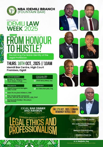 NBA Idemili Branch Set to Host 2025 Law Week