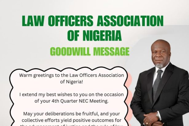 News Flash: Barth Okoye Aniche Esq. Extends Goodwill Message to Law Officers Association of Nigeria (LOAN)