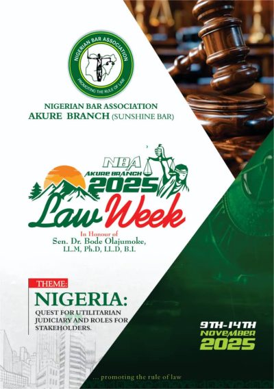 GOODWILL MESSAGE FROM PRECIOUS OVUEDE-PELA TO THE NIGERIAN BAR ASSOCIATION, AKURE