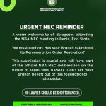 NBA Benin Hosts NEC Delegates: A Timely Nudge on Branch Resolution Compliance