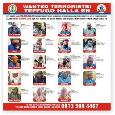 19 Terrorists Wanted