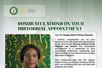 Nigerian Law School: Esther Ifeoma Jimoh, Esq., Celebrates Dr. Olugbemisola Titilayo Odusote on Her Appointment as First Female Director-General of the Nigerian Law School