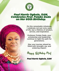 Prof Foluke Dada-Lawanson Expresses Gratitude for Outpouring of Love as She Marks 60th Birthday