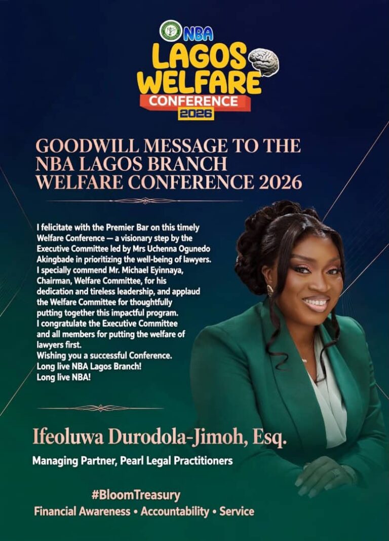 GOODWILL MESSAGE TO THE NBA LAGOS BRANCH WELFARE CONFERENCE 2026