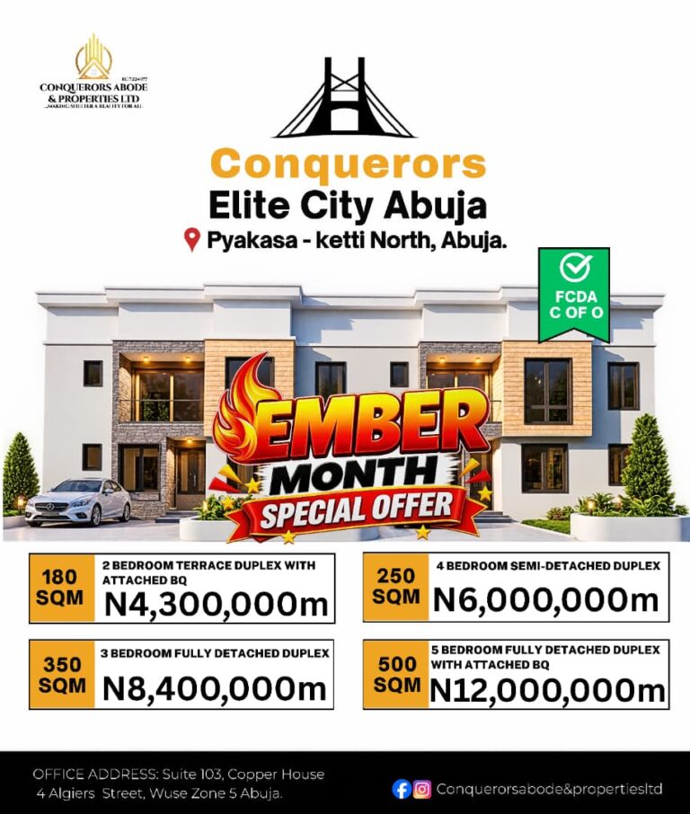 Own Land in Abuja From ₦4.3m as Conquerors Unveils Special Offer