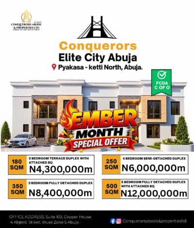 Own Land in Abuja From ₦4.3m as Conquerors Unveils Special Offer
