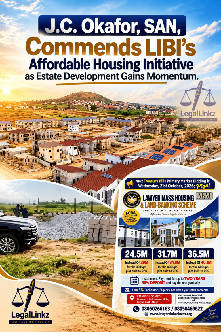 J.C. Okafor, SAN, Commends LIBI’s Affordable Housing Initiative as Estate Development Gains Momentum